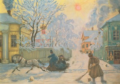 Frosty Morning by Boris Mikhailovich Kustodiev